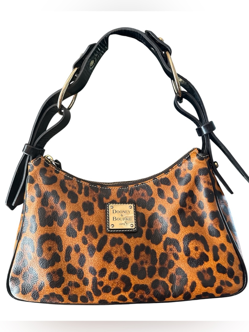 Dooney & Bourke Leopard Print hobo Bag y2k vintage purse shoulder designer